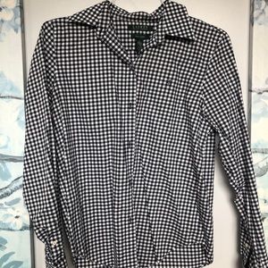 Lauren Ralph Lauren Button Down Navy Gingham